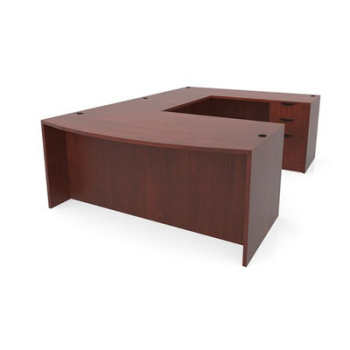 Cherry colored U-Shaped desk